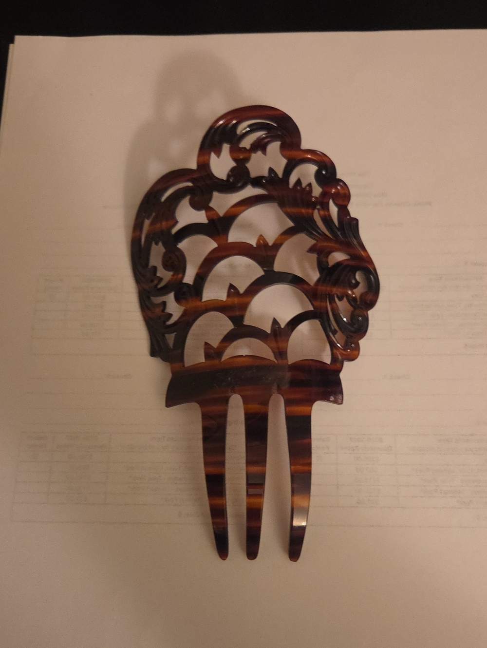 Spanish Tortoiseshell Hair Comb - Women's Accessory